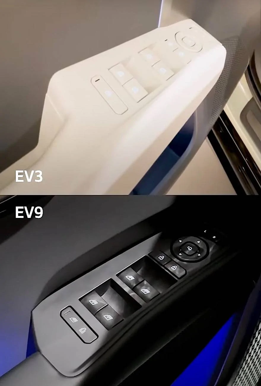 Kia EV3 EV3 vs. EV9 comparison side by side photos door switches EV3 vs. EV9 comparison side by side photos pics 7